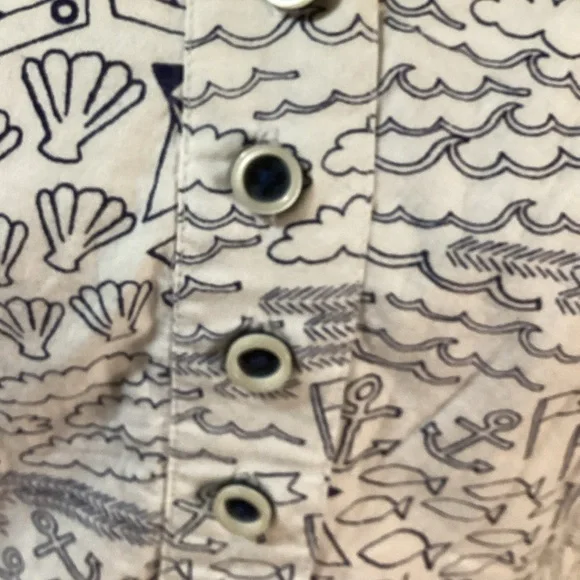 VINTAGE Navy and White Fit & Flare Dress - Picture 9 of 15